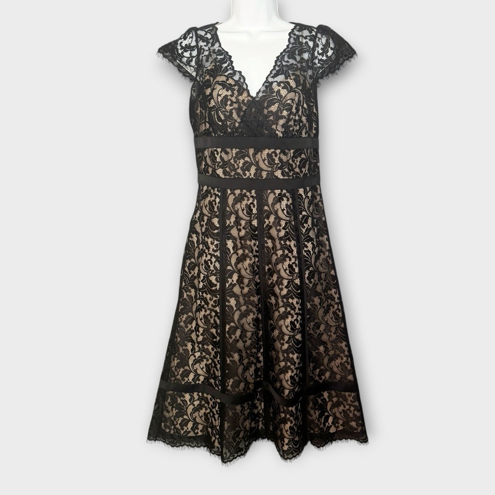VTG Y2K‎ Evening Dress Size 2 Black Lace Whimsigoth Semiformal Ann Taylor Loft
